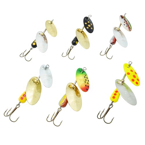 Panther Martin Fishing Lures 6-Pack All Time Greatest Fish Catcher World Famous Spinning Lures in Value Kit Spinners for Trout, Salmon, Panfish, Bass, Crappie & Perch - style: Dualflash
