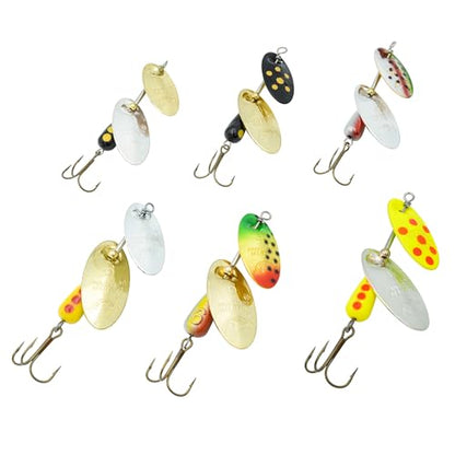 Panther Martin Fishing Lures 6-Pack All Time Greatest Fish Catcher World Famous Spinning Lures in Value Kit Spinners for Trout, Salmon, Panfish, Bass, Crappie & Perch - style: Dualflash