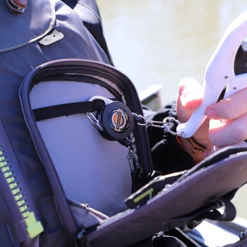 YakAttack Dual Fishing Tool Retractor - Style Options | Secure Clip-On with 360° Swivel | Heavy-Duty, Corrosion-Resistant for Saltwater & Freshwater | Fly Fishing Zinger Retractor - style: Twin 18" Nylon Cables