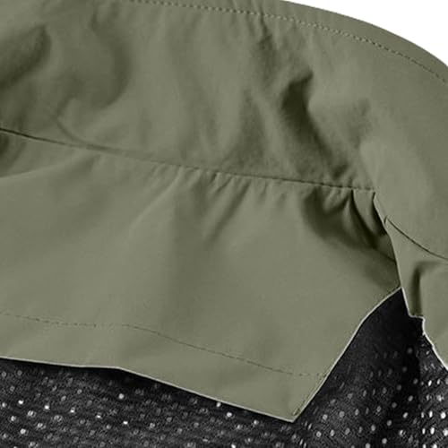 Fishing Vests for Men Lightweight Stand Collar Hiking Travel Vest - color: Army Green, size: Large