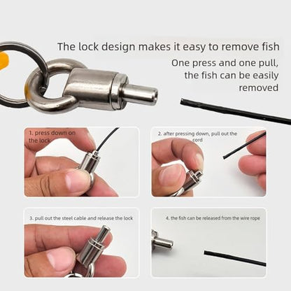 Ergonomic Handle Stainless Steel Fish Restraint Tool for Anglers with Portability Fish Retention Systems Lures Accessory Heavy Duty Fishing Stringer Design - size: 600cm
