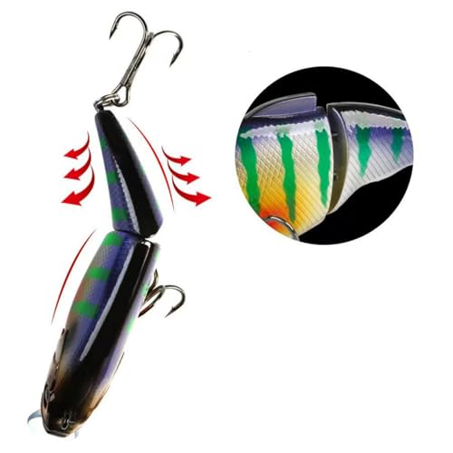 5 Pack Glide Bait Set for Bass Topwater Fishing Lures with Square Bill Crankbait Surface Hard Lure Jointed Swimbait Hooks for Freshwater Saltwater Trout Walleye Pike