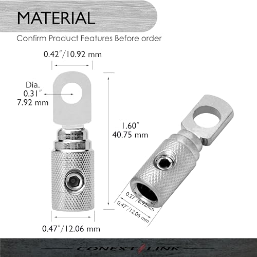 RT8N-2 Set Screw Ring Terminal 2 Pack (8 Gauge, Nickel) - size: 8 Gauge