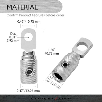 RT8N-2 Set Screw Ring Terminal 2 Pack (8 Gauge, Nickel) - size: 8 Gauge