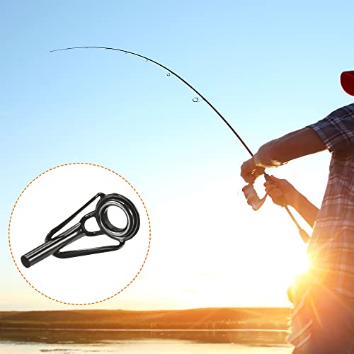 PATIKIL Tube Dia Fishing Rod Tips Repair Kit, Stainless Steel Black Guide Ring for Fishing - size: 2.4mm