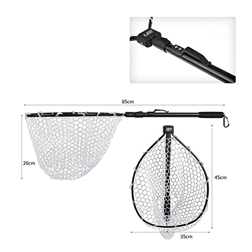 Fish Net Fly Fishing Net Mesh Wooden Handle Nylon/Rubber Landing Net Catch and Release Holder Basket Combo Kit Trout FishingTools Dip Net (Color : 20x17cm) - color: 20x17cm
