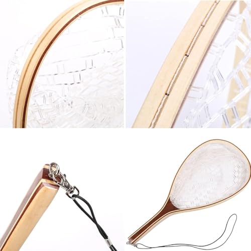 Fly Fishing Net, Soft Mesh Trout with Handle, Catch and Release Landing for Freshwater, Saltwater, Gift for Anglers & Fly Fishing Enthusiasts - style: Rectangular Hole Net