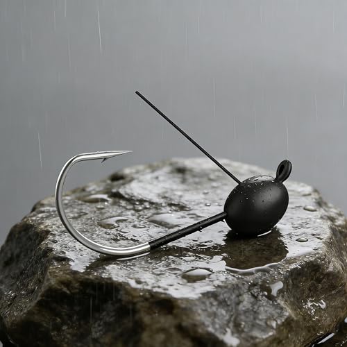 12Pcs Weedless Wacky Rig Hooks for Bass Fishing – Weighted Mushroom Jig Heads with Wide Gap Hook for Senko Worms & Soft Baits 1/16 1/8 3/16oz - size: 1/8oz (3.5g)-12Pack