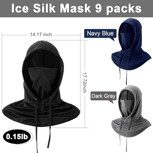 Cooling Balaclava Face Mask Breathable Full Head Mask Sun Protection Neck Cover UV Face Cover for Men Women - color: Dark Color
