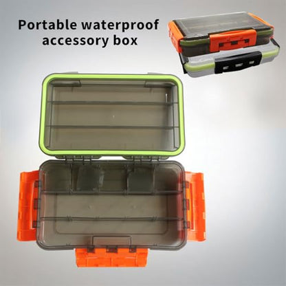Durability Fishing Tackle Box with Triples Side Lock Large Capacity Lures Tackle Box for Secure Baits Storage - style: Large Brown