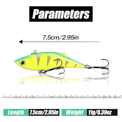 Lipless Crankbait Rattle Trap Fishing Lures Topwater Bass Fishing Lures for Walleye Trout Musky Long Casting Distance Freshwater Saltwater 2.96in/0.39oz FS/YE-06 - style: A2,5pcs