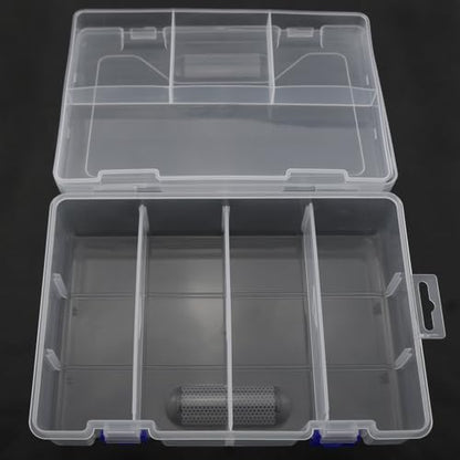 9x6x2.3inch PP Plastic Divided Storage Container Transparent Fishing Gear Box Organiser Waterproof Compartment Organiser DIY Craft Organiser