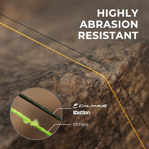 Calamus Bastion Braided Fishing Line -Abrasion Resisting Braided Lines – Thin Diameter Superline – Zero Stretch – 4 Strand MultiTuf Fiber Braid Line - color: X4-Gray, size: 50 LB - 600 Yds