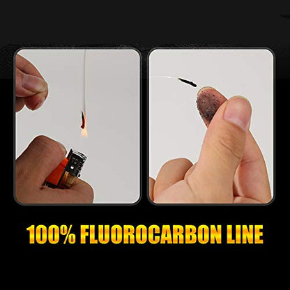 ANGRYFISH 100% Pure Fluorocarbon Fishing Line, Clear/Pink Leader Line | 2-30LB, High Strength, Abrasion-Resistant, Fast-Sinking, Virtually Invisible - Saltwater and Freshwater - color: Clear, size: 19LB/0.370MM-55YD