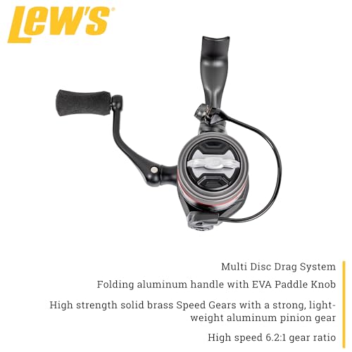 Lew's Speed Spin CRX Spinning Fishing Reel, 8+1 Bearings, Graphite Frame and Sideplate, Solid Brass Speed Gears, Speed Lube, Multi-Disc Drag - size: 200
