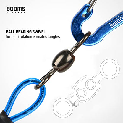 Booms Fishing T02 Fishing Pole Tether, Kayak Paddle Leash, Paddle Board Fishing Accessories, Heavy Duty Fishing Lanyard for Fishing Tools/Rods/Paddles - color: Blue, 2pcs