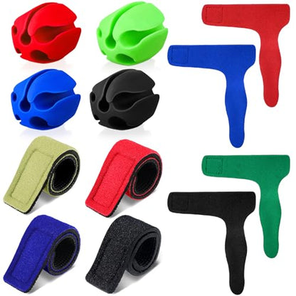 12 Pcs Fishing Rod Accessory Kit Including Elastic Rod Straps Silicone Rods Holders Rods Tip Covers Protective Organizing Tools for Fishing Gear