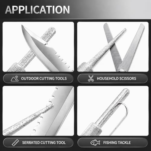 1Pc Retractable Diamond Sharpening Rod, Portable Serrated Knife & Fish Hook Sharpener with Pocket Clip for Outdoor Camping Fishing Hunting Kitchen