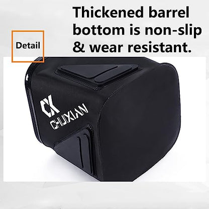 TopHomer Foldable Fish Bait Bucket, Multifunctional Minnow Bucket, Live Fish Container, Fish Protection Bucket, Outdoor Camping Fishing Bag - color: Black