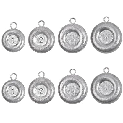 Disc Sinkers Fishing Weights Coin Weight Saltwater Fishing Weight sSinker Surf Fishing Inline Trolling Bottom Drifting Catfish Weight Sinker Fishing Tackle Gear 1oz 2oz 3oz 4oz 5oz 6oz 8oz - style: 1oz 2oz 3oz 4oz - 8pcs