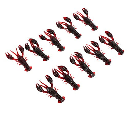 YUYTE Lures Crawfish Bait 10pcs Soft Fishing Lure Crawdad Bait PVC Shrimp Artificial Lure Baits for Freshwater and Saltwater Fishing - color: Sauce red