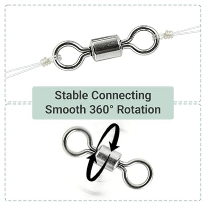 Atibin Stainless Steel Barrel Swivel Snap Saltwater Swivels Fishing High Strength Lure Fishing Swivel Heavy Duty SUS304 - size: #4 (123lb) 50pcs