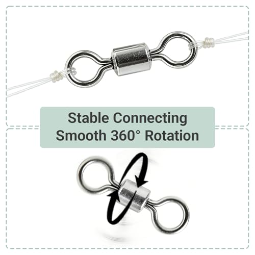 Atibin Stainless Steel Barrel Swivel Snap Saltwater Swivels Fishing High Strength Lure Fishing Swivel Heavy Duty SUS304 - size: #5 (112lb) 50pcs