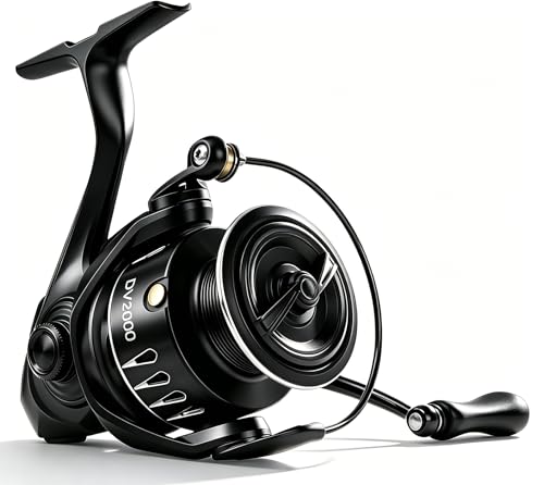Jenseits Lightweight Spinning Fishing Reel, Sealed Carbon Fiber Up to 20 LB Max Drag, 5+1/6+1BB for Freshwater, 5.2:1 Gear Ratio,CNC Aluminum Spool,1000 Perfect for Ice Fishing, 2000-5000 Series - size: 2000