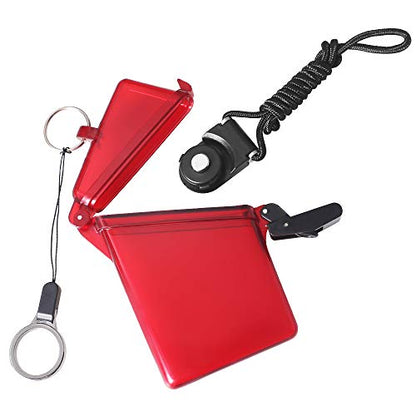 Sport Waterproof ID Card Badge Holder Case with Lanyard Cover Multiple Credit Cards, Registration, ins Card Heavy Duty Durable Locker,Dry Box (Red) - color: Red