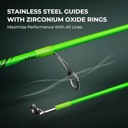 KastKing Zephyr Dual-Tip Fishing Rod and Reel Combo,Spinning & Baitcaster Combo,Dual Tips Section for Different Powers,IM6 Graphite 2-Piece Rod with Extra Tip,Sensitive & Powerful,Freshwater Fishing - style: Spin: 6'6''- Ml& M- Dual-tip Rod -2000 Reel(gre