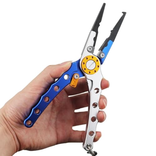 DAGIJIRD Fishing Pliers Hook Remover, Fishing Scissors Braid Line Cutter with Safety Lock