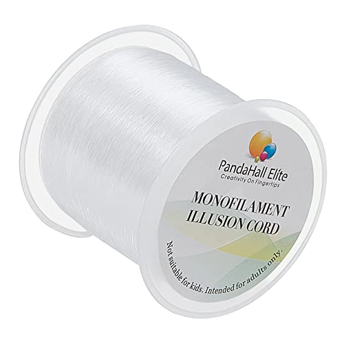 PH PandaHall 142 Yards 0.2mm Clear String Fishing Line Invisible Beading Cords Nylon Thread String Inelastic Jewelry Wire for Valentine Bracelet Jewelry Making Ornaments Hanging Party Decor Seed Beads - color: Clear - 140 Yards, size: 0.2mm