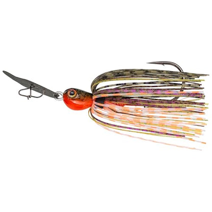 Strike King Thunder Cricket Fishing Lure, Vibrating Swim Jig, Silver Blade, 4/0 Jungle-Style Flipping Hook - color: Bluegill, size: 3/8 oz