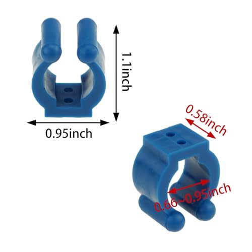 24 PCS Fishing Rod Clips, Wall Mount Fishing Pole Holder Clips for 0.66" to 0.95" Poles, Pool Cue Holder Storage Rack Replacement (Blue) - color: Blue