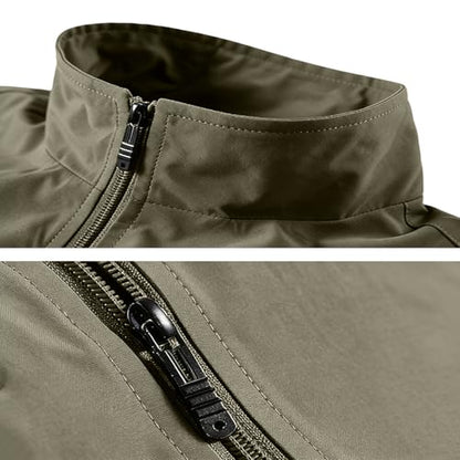 Mens Golf Vest Waterproof Fishing Shirt Zip Up Sleeveless Jacket with Pockets Outdoor Camping Hiking Shirts Travel Photo Vest - color: A07 Khaki, size: Large