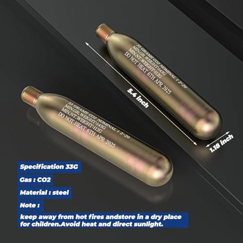 33G Co2 Cartridge Cylinder for Life Vest, Accessory for C02 PFD Rearming Kit, for Auto/Manual Inflating Life Jacket, for Adult, Used for Fishing, Surfing, Sea/Ocean Activities