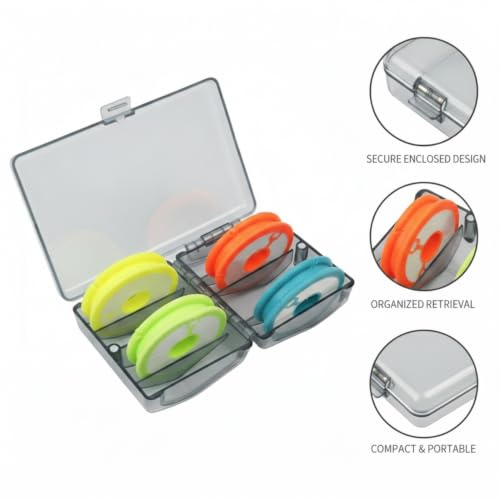 Fishing Line Spool Storage Box, Durable PP Plastic Organizer for Tackle Boxes, Keeps Spools Secure and Tangle-Free - size: 2.76 x 4.13 x 1.18 in