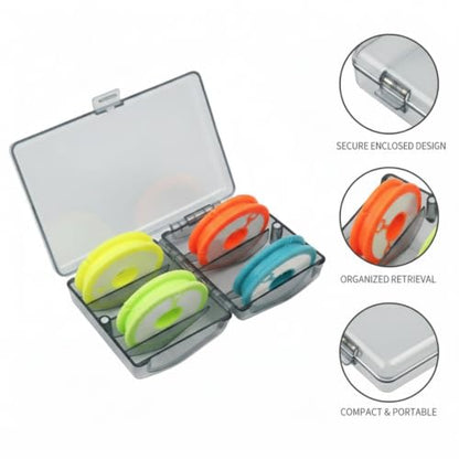 Fishing Line Spool Storage Box, Durable PP Plastic Organizer for Tackle Boxes, Keeps Spools Secure and Tangle-Free - size: 2.76 x 4.13 x 1.18 in