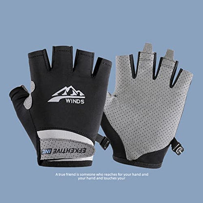 Hotfiary Fishing Gloves Sun Protection Fingerless Glove UV Protection Gloves UPF 50+ SPF for Men Women Kayaking Rowing Driving Hiking Sailing - color: Black