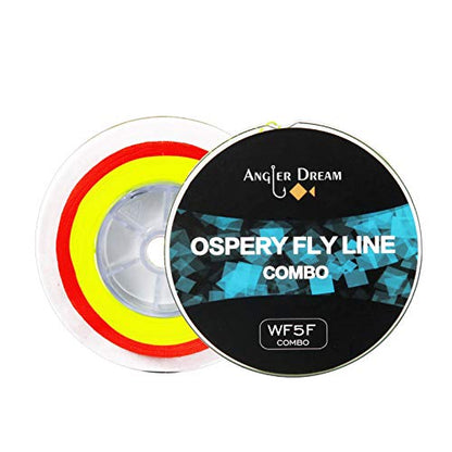 100FT WF3F WF5F WF8 Fly Fishing Line Combo Weight Forward Fly Line with Braided Backing Tapered Leader Preload Fly Line with Welded Loop - color: Fluo Yellow, size: WF 5F Fly Line Combo