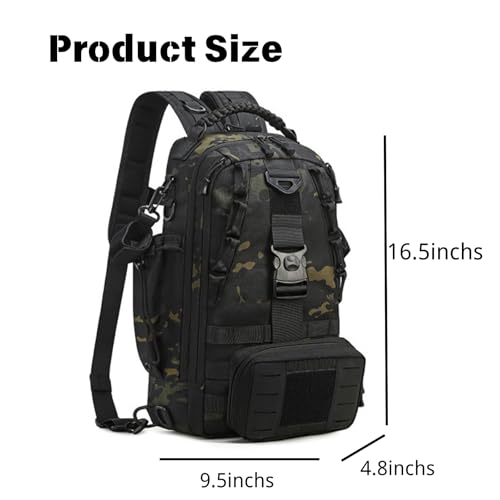 Fishing Tackle Backpack with Rod Holders Waterproof Lightweight Tackle Bag Storge Fishing Gear and Equipment L