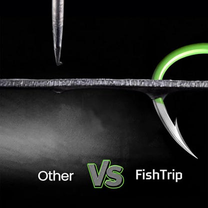 FishTrip 50 Pcs Octopus Fishing Hooks, Circle Hooks for Saltwater Fishing | Offset Beak High Carbon Steel Live Bait Fish Hooks Fluorescent Green Freshwater for Rigs Catfish, Bass Tuna, Walleye, Trout - size: 2/0_50pcs