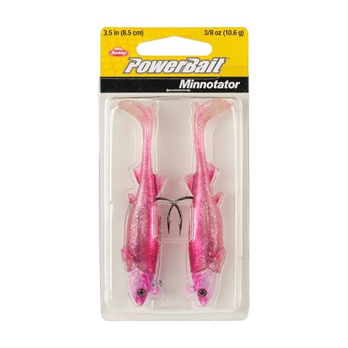 Berkley PowerBait Minnotator Fishing Soft Bait - color: Pink Shiner, size: 3.5 in - 3/8 oz