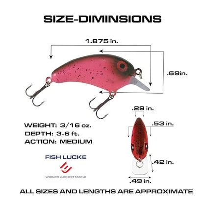 Crappie Magic Crankbait (2 Inch Crappie Lure) Made in the USA - color: Pink Eye
