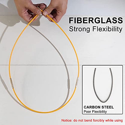 11' Fiberglass Running Electrical Wire Cable Pulling Fish Tape Kit with 5 Different Attachments and Fish Tape Tool in a Carrying Case - size: 11FT-10 Rods