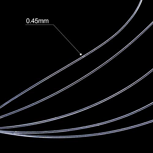 Tatuo 218 Yards/ 654ft Clear Fishing Line 0.45mm Nylon Invisible Thread String for Hanging Christmas Ornaments, Bracelet Making, Sew Hobby, Clear Beading Thread with Bead Needle - size: 0.45mm
