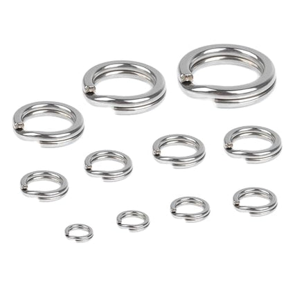 Dr.Fish Split Ring Stainless Steel Hyper Wire Flattened Fishing Lure Rings Heavy Duty Tackle Hook Line Connector Saltwater - size: #10-200LB(14mm, 0.56")