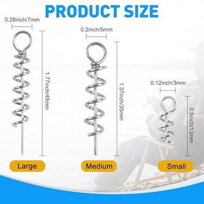 Soft Lure Bait Spring Twist Lock,100pcs Fishing Crank Hook Centering Pin Soft Lure Bait Worm Crank Swimbait Keeper Needle Springs Screw Lock Fixed Latch - size: M-100PCS