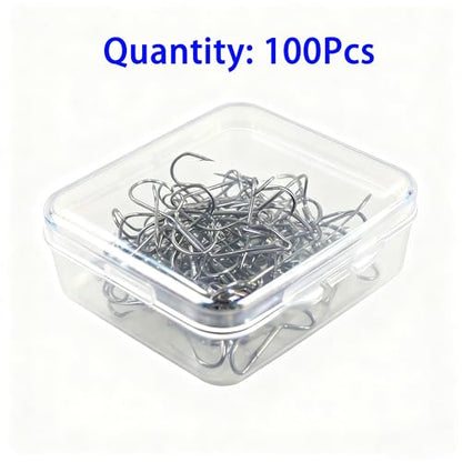 Persei 100pcs Fishing Hook Treble Hooks High Carbon Treble Hooks Super Sharp Solid Size 2 4 6 8 10 12 Triple Barbed Steel Fish Hook - color: Black, size: 2#-100pcs