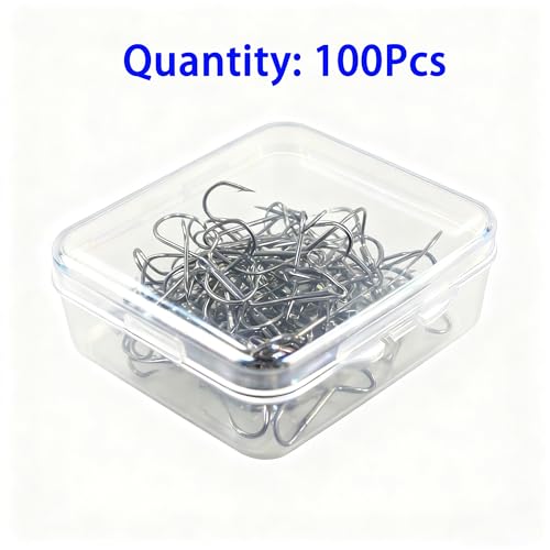 Persei 100pcs Fishing Hook Treble Hooks High Carbon Treble Hooks Super Sharp Solid Size 2 4 6 8 10 12 Triple Barbed Steel Fish Hook - color: Black, size: 8#-100pcs